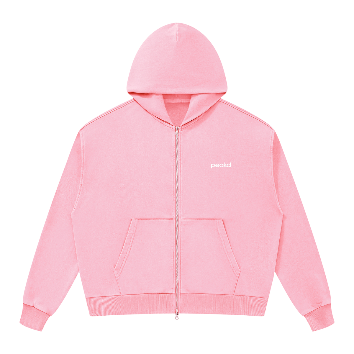 ORIGIN Unisex Mineral Wash Boxy Full Zip Hoodie